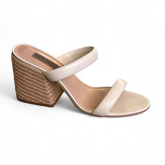 Steve Madden Marcella Rope Wedge Sandals Size 10M Leather Slides‎ - Picture 1 of 13